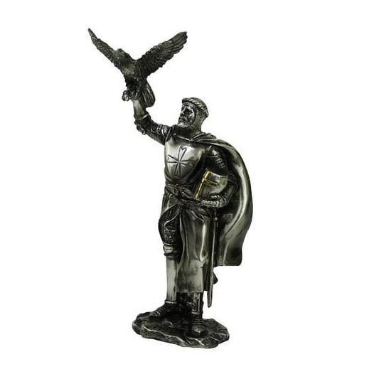 8.25 Inch Armored Crusader Knight with Large Eagle Statue Figurine