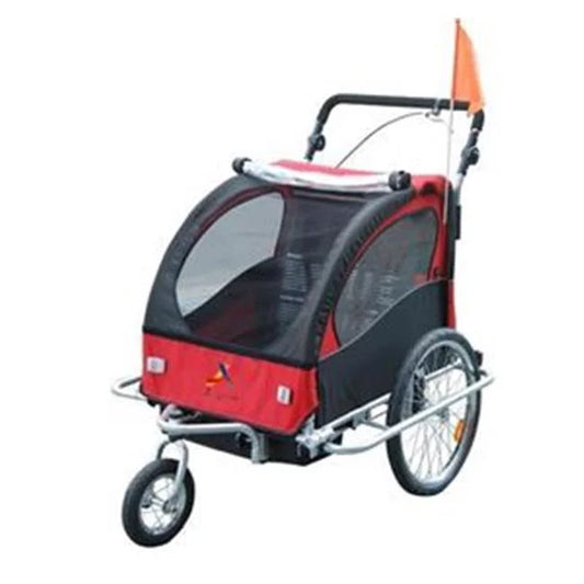 Elite Aosom Double Baby Bike Trailer Stroller Child Bicycle Jogger Swivel Wheel