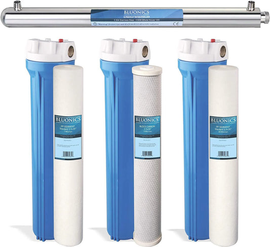 Bluonics  System 55W UV Ultraviolet with Sediment & CTO Carbon with Solid Blue