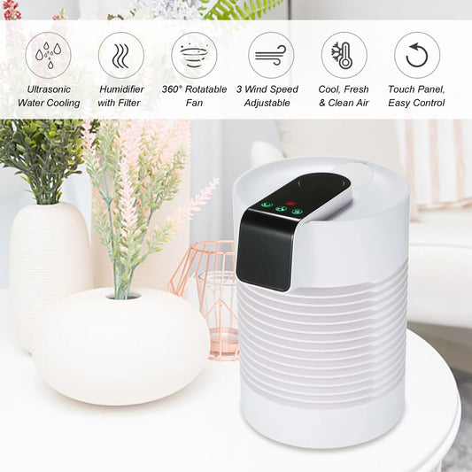 Walmeck Air Cooler & Humidifier Touch Control Air Conditioner 360-degree Rotatable Air Humidifier with Filter(Does not meet California requirements:Cannot be shipped to California)