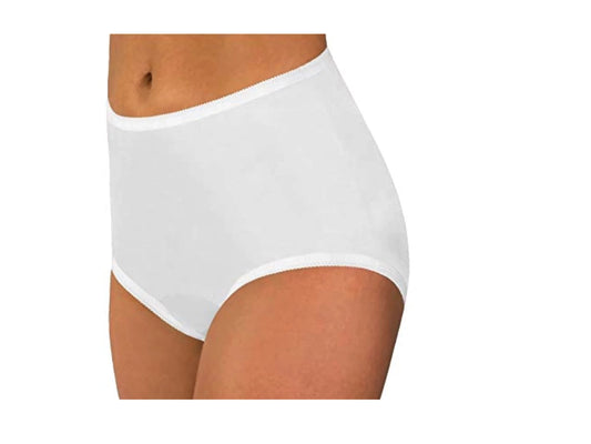 Women's Underwear Classic Nylon Panties Full Cut Carole Briefs, 3-Pack