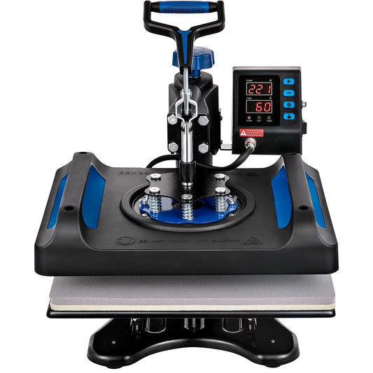 BENTISM Heat Press Machine, 12 x 15 Fast Heating Pressing Machine, 360 Swing Away Digital Sublimation T-Shirt Vinyl Transfer Printer with Anti-Scald Surface, Canvas Bag, Pillow, Blue
