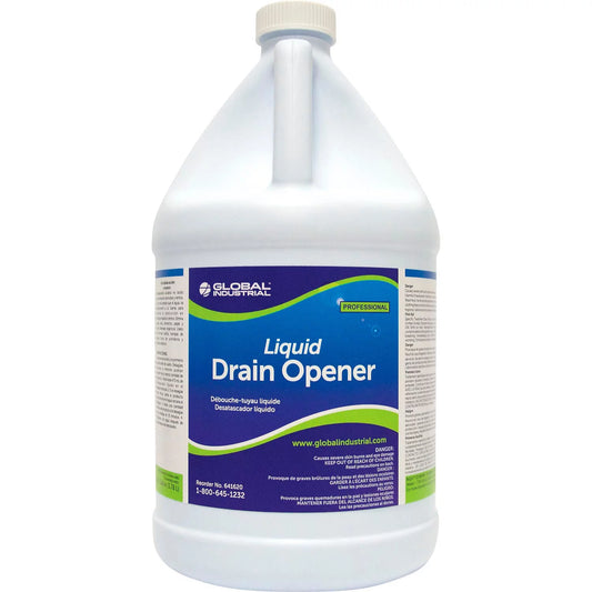 Global Industrial Liquid Drain Opener, 1 Gallon Bottle, 4/Case