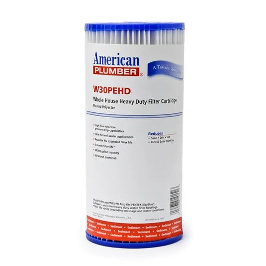Package Of 4 American Plumber W30PEHD Pleated Polyester Water Filters