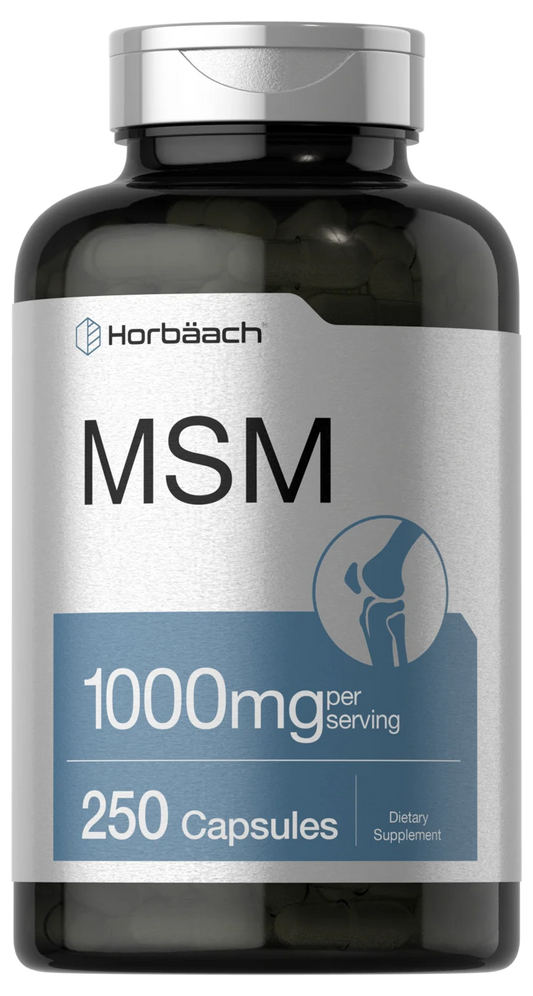 MSM Supplement 1000mg 250 Capsules by Horbaach
