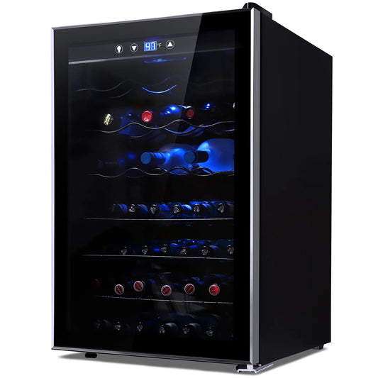 Northair 36 Bottle Wine Cooler and Beverage Refrigerator - Mini Fridge with Glass Door for Soda Beer or Wine 4.5 Cu Ft