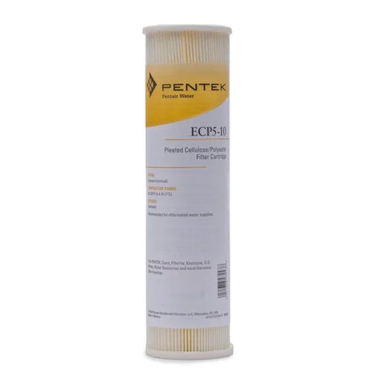 Package Of 5 Pentek ECP5-10 Pleated Sediment Water Filters 9-3/4 x 2-5/8