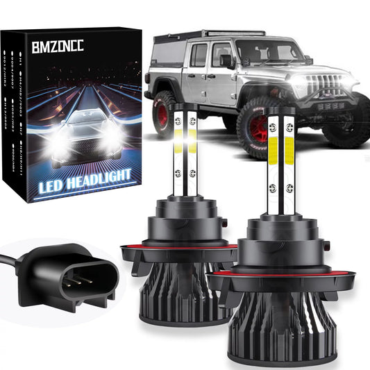 BMZONCC H13 LED Headlight Bulbs For Jeep Wrangler 2010-2020 2021 High&Low Beam White