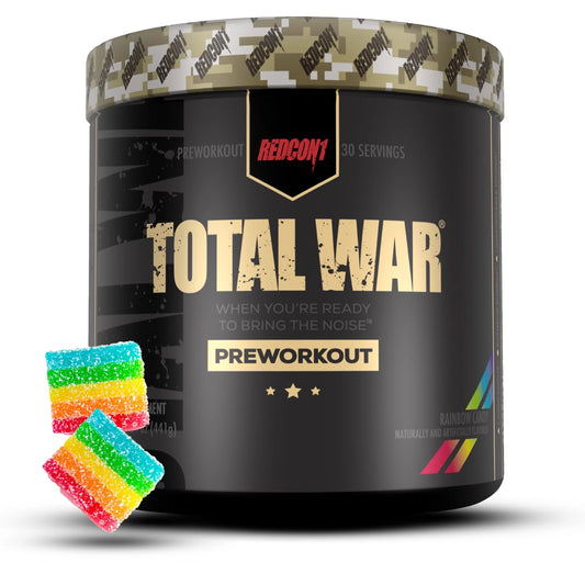 Redcon1 Total War Pre-Workout Powder, Rainbow Candy, 15.54 oz, 30 Servings