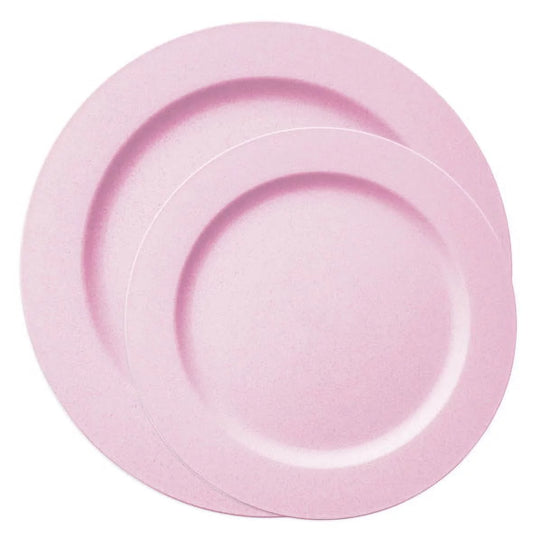 Smarty Matte Pink Round Disposable Plastic Dinnerware Value Set, 240 ct