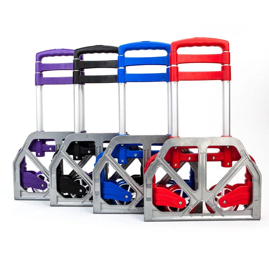 Ktaxon Portable Aluminium Rolling Folding Luggage Dolly Push Truck Cart, Black