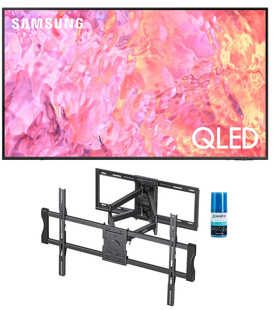 Samsung QN75Q60CAFXZA 75 Inch QLED 4K Quantum HDR Dual LED Smart TV with an ERMMX1-01B Full Motion TV Mount for 49 Inch-90 Inch TVs with 24.25 Inch Extension and a HDTV Screen Cleaner Kit (2023)