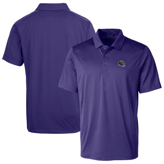 Men's Cutter & Buck  Purple Baltimore Ravens Helmet Prospect Textured Stretch Polo
