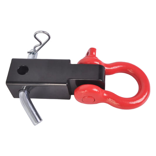 WINMAX AUTOMOTIVE TOOLS Receiver Hitch D-Ring With 5T 3/4In Shackle Tow Hook Winch Mount To 2 Receivers