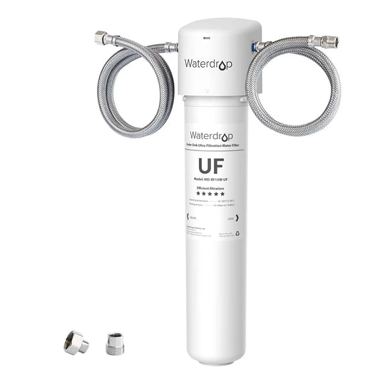 Waterdrop 15UAW-UF 0.01 μm Ultra Filtration Under Sink Water Filter System for Batёria Reduction, NSF/ANSI 42 Certified, Direct Connect to Kitchen Faucet, 16K Gallons, Idea for Renting, USA Tech