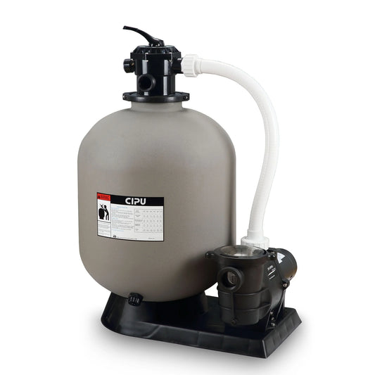 19-Inch Above Ground Swimming Pool Sand Filter System with 1 HP Pump - 19