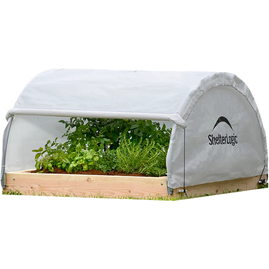 Shelterlogic Growit Backyard Round Raised Bed 4x4x2'  Greenhouse In Translucent
