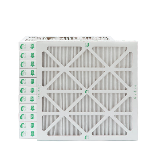 12 Pack of 16x16x2 MERV 10 Pleated 2 Inch Air Filters by Glasfloss. Actual Size: 15-1/2 x 15-1/2 x 1-3/4