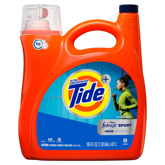 Tide Plus Febreze Sport Odor Defense Liquid Laundry Detergent, Fresh Scent 1 Count Per Pack 165 fl. oz.