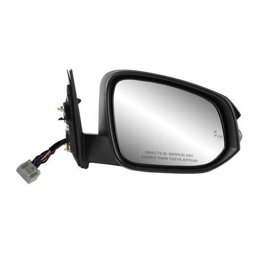 70189T - Fit System Passenger Side Mirror for 14-17 Toyota Highlander, txt black w/ PTM cover, signal, memory, puddle lamp, blind spot detection system, fold, w/o around view monitor, Heated Power