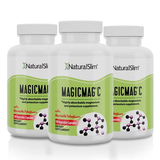 NaturalSlim MagicMagC - 3-Pack Magnesium Citrate Capsules w/ Potassium, 100 Ct