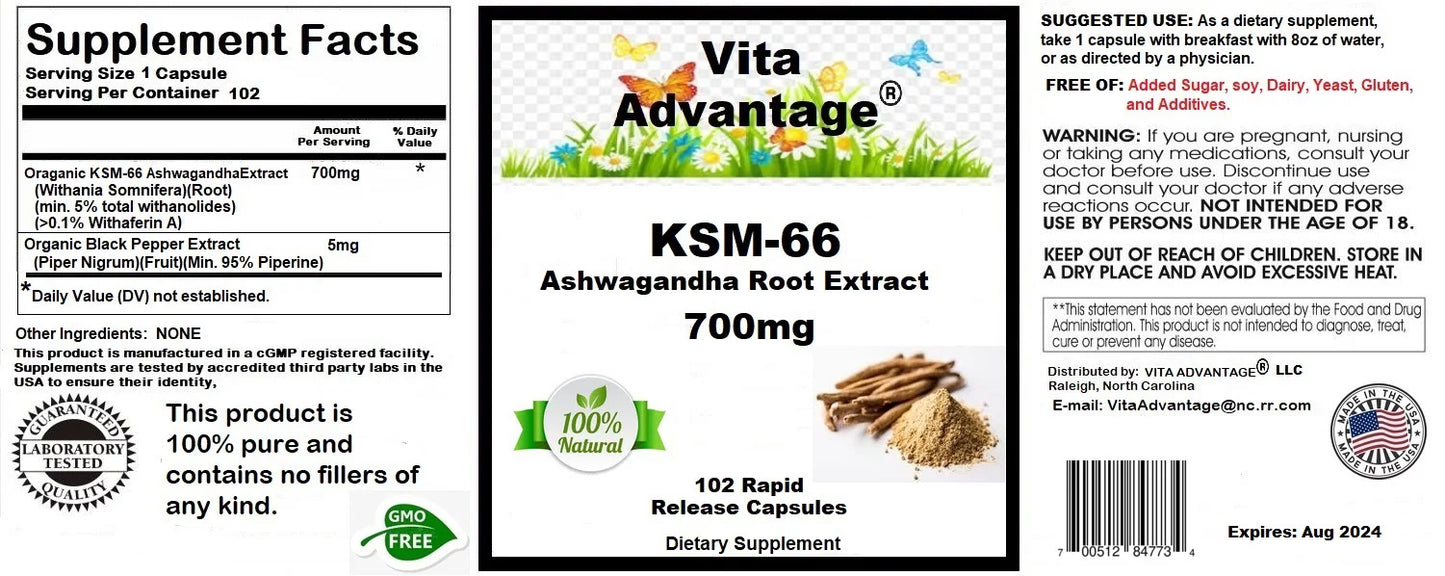 KSM-66 Ashwagandha Root Extract 700mg