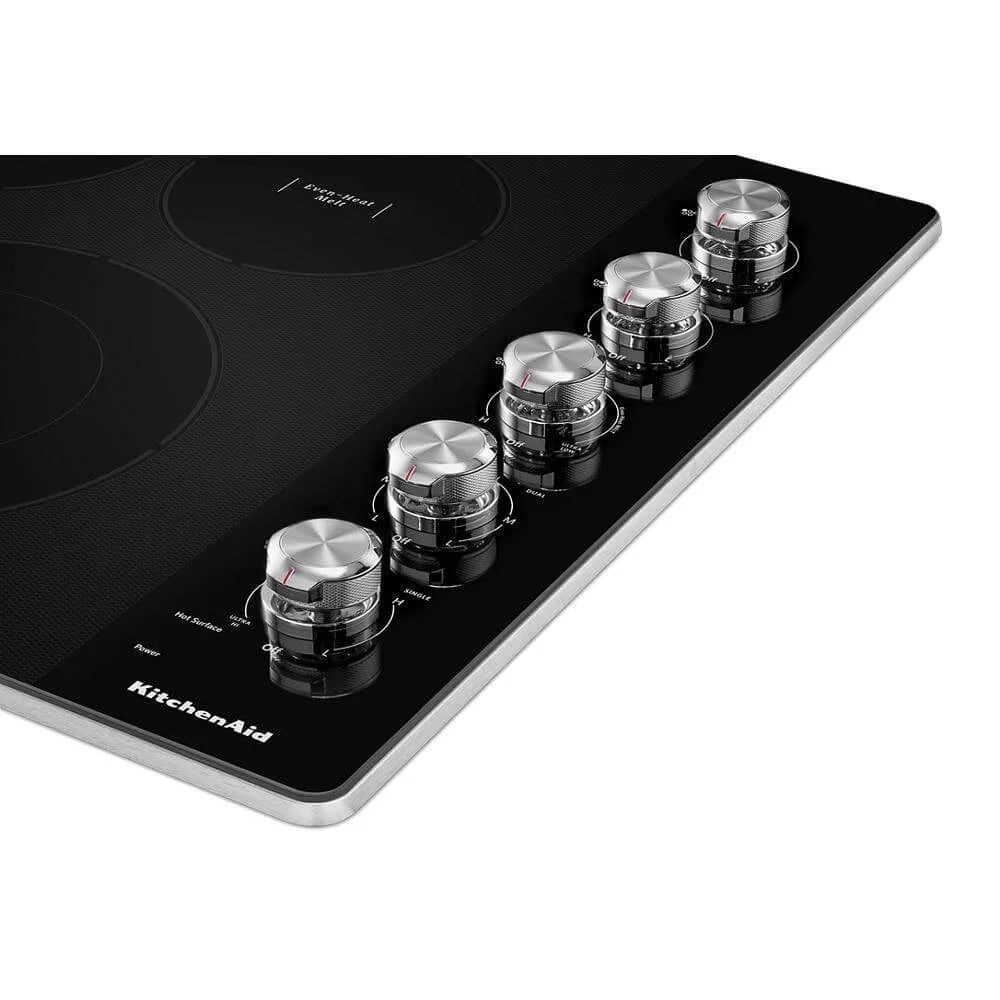 KitchenAid KCES550HSS 30 inch Stainless 5 Element Electric Cooktop