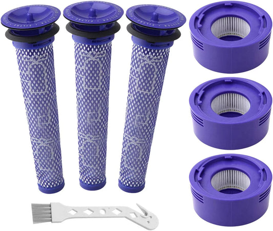 Sets of Vacuum Filter Replacement Kit for Dyson V7, V8 Animal and V8 Absolute Cordless Vacuum, Replaces Part # 965661-01 & 967478-01