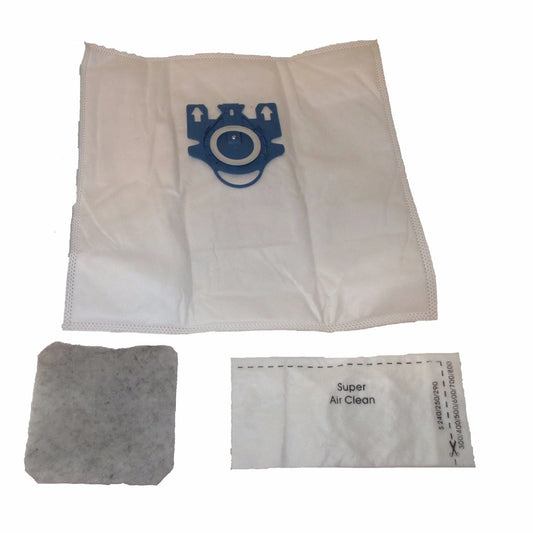 Miele Style G & N Canister Vacuum Bags Cloth Fiber Anti Allergen Filtration Type [40 Bags + 16 Filters]