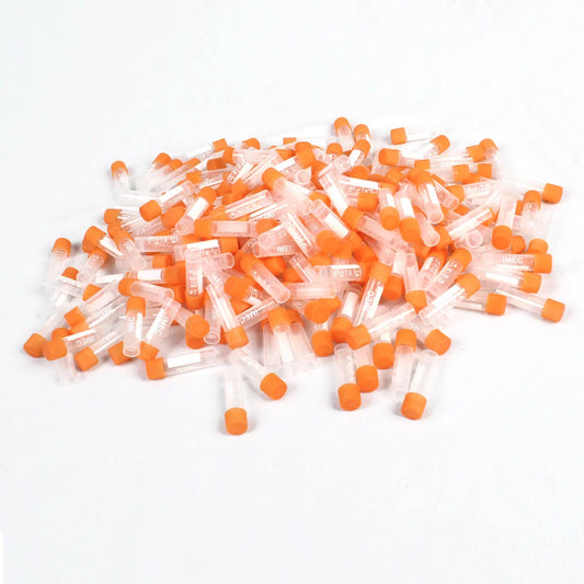 Unique Bargains Unique Bargains 1.8ml Orange Cap Clear Plastic Centrifuge Tubes w Skirt 500 Pcs