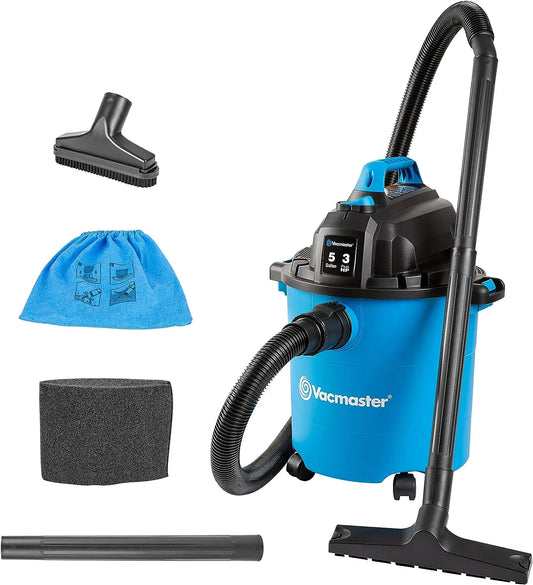 Open Box Vacmaster VJC507P 5-Gallon 3 Peak HP Wet/Dry Shop Vacuum - Blue