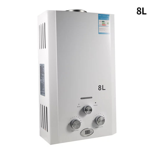 Onemayship Compact Design 8L Natural Gas Water Heater - White Coating Panel - Ultra-safe - Copper Water Tank - Energy-efficient .