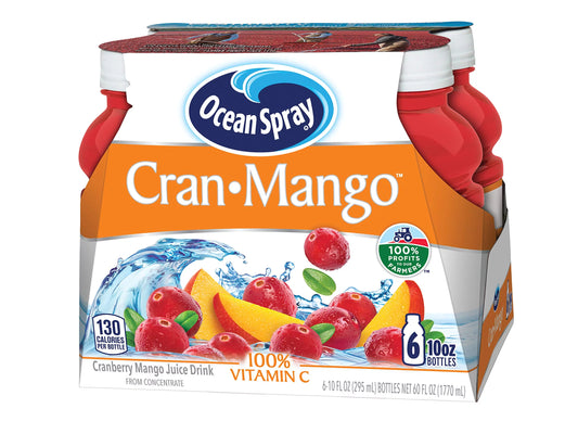Ocean Spray Cran-Mango Juice Drink, 10 Ounce Bottle (Pack Of 6)