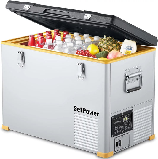 Setpower RV45S Portable Refrigerator Freezer, 48 Quart 12V Refrigerator with 3-YEAR Warranty, MAX & MIN Mode, 0℉-50℉ RV Refrigerator, DC&AC, Car & Home Use, Camping, Outdoor, Truck, Overlanding, SUV