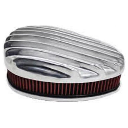 Bous Performance E40202 Finned Teardrop Air Cleaner with Dual Carb, Polish & Satin