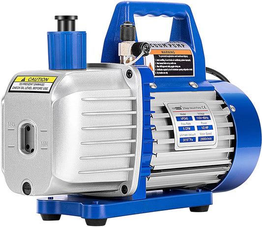 VIVOHOME 110V 1/2 HP 5 CFM Dual Stage Rotary Vane HVAC Air Vacuum Pump with Oil Bottle ETL Listed