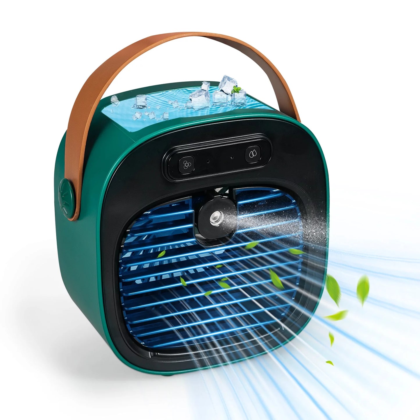 JahyShow Portable Air Conditioner Fan - USB Rechargeable, Green