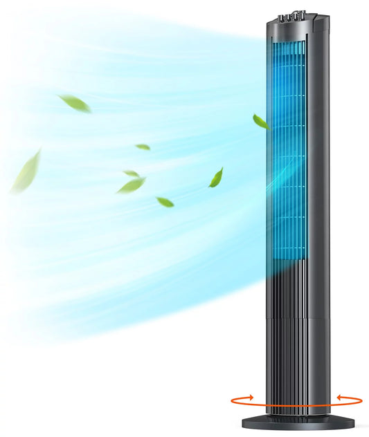 TaoTronics Tower Fan 36 with 3 Speed Settings and Auto-off Timer 90° Oscillating Cooling Fan for home, Black