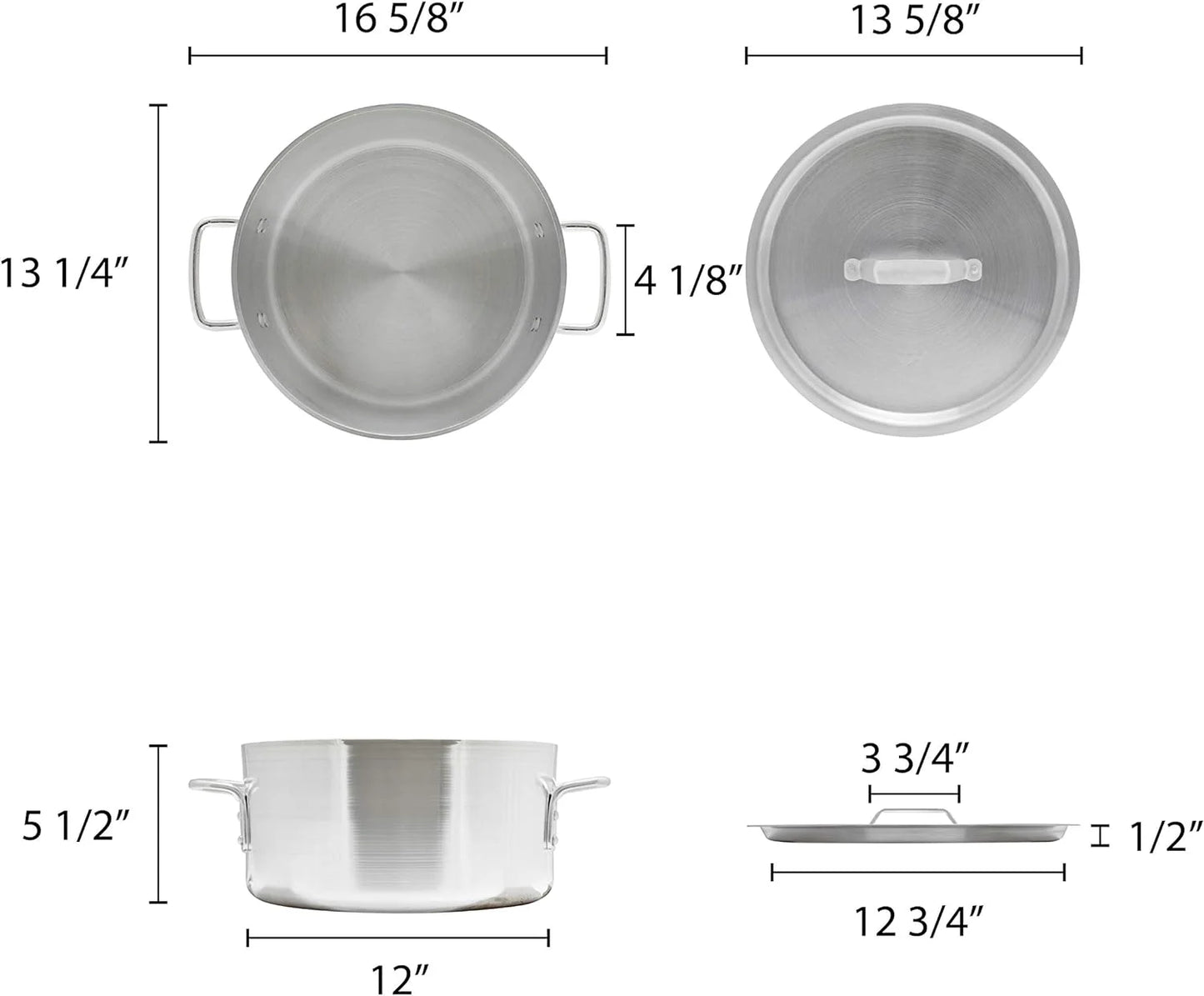 12 Quart Aluminum Braiser With Lid