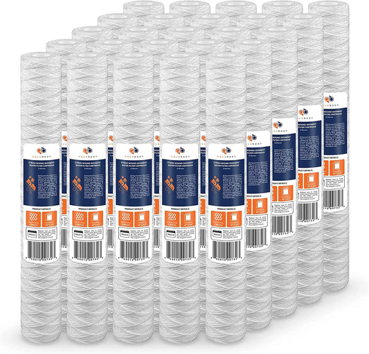 5 Micron 20 X 2.5 String Sediment Water Filter Cartridge | Universal Replacement For Any 20 Inch RO Unit | Compatible With 101-230, PD-5-20, AP110-2C, P5-20, CFS124-C20, 25-Pack