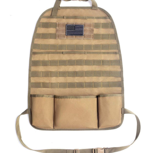 YEAHOO Car Back Seat Organizer Tactical Accessories Army Molle Pouch Storage Bag Military Outdoor Self-driving Hunting Seat Cover Bag(Beige)