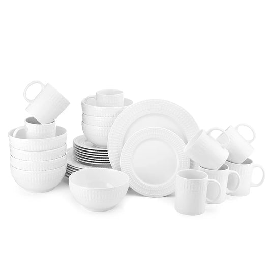 Pfaltzgraff Cassandra 32 Piece Porcelain Dinnerware Set White