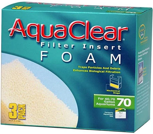 Aquaclear Filter Insert Foam Size 70 - 3/pk (3 Packages)