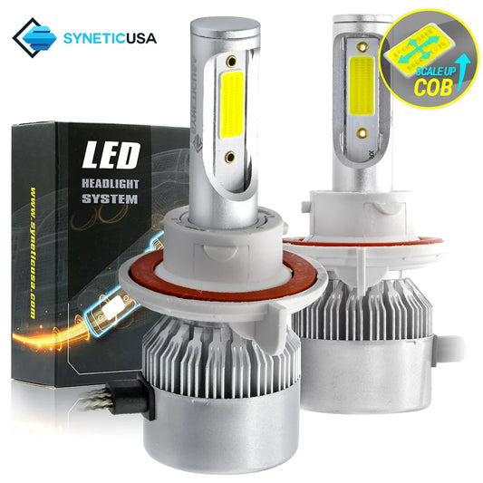 All in 1 H13 100W 10000LM CREE LED Headlight Kit High/Low Beam Bulbs High Power (H13, White)