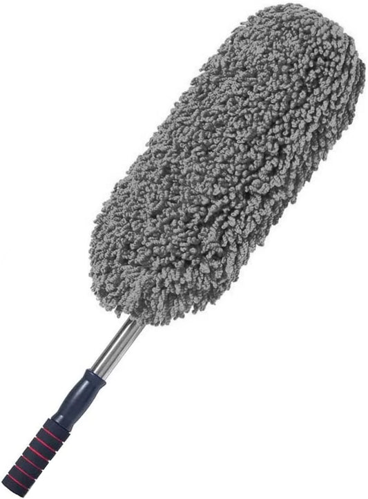 VACUSHOP Car Duster Set, Car Duster Exterior Extendable Handle, Scratch Remover Large and Small Car Brushes Remove Dust Exterior Interior of Cars and Trucks, Microfiber Car Interior Brush
