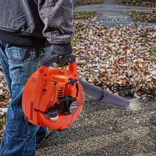 TFCFL 25.4cc 2-Stroke Gas Powered Leaf Blower Air Cooled Yard Garden Cleaning Handheld Gas Blower