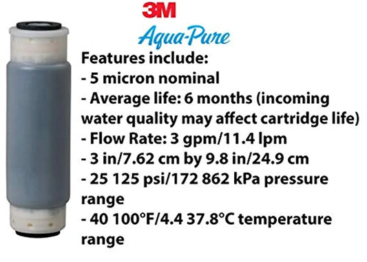 3M Aqua-Pure AP1 Whole House Standard Sump Replacement Water Filter Drop-in Cartridge AP117NP, 5541731, 2 Per Case, 1-(Pack), Gray