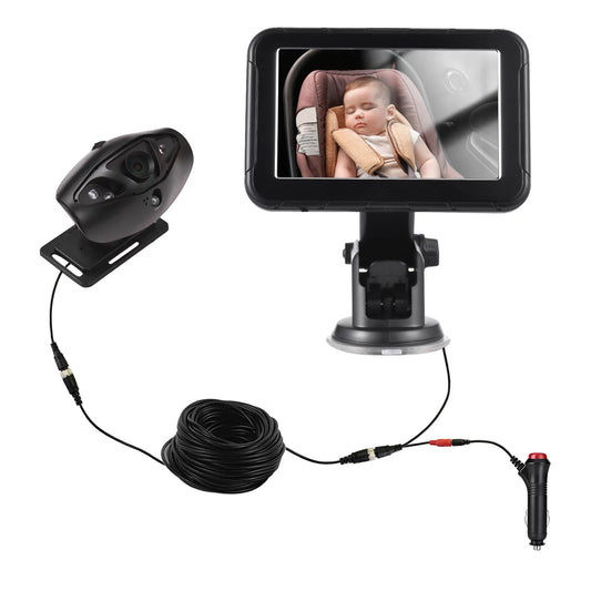 ametoys Car Monitor 1080P High Definition Monitor for Rear Facing Seat 5 Inch Car Seat Mirror Display 150° Wide View Car Mirror Easy Installation