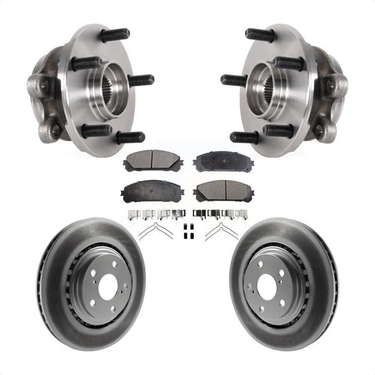 Transit Auto - Front Hub Bearing Assembly With Coated Disc Brake Rotors And Ceramic Pads Kit For Lexus NX200t NX300 NX300h KBB-126278