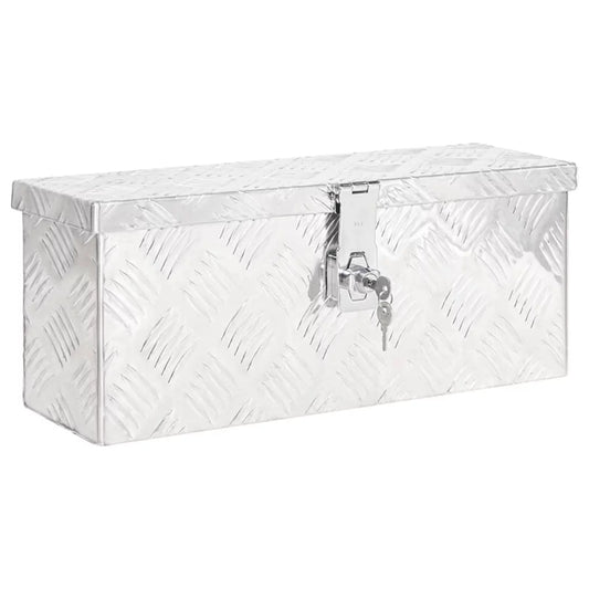 moobody Aluminum Tool Box Truck Toolbox Lockable Underbody Organizer Storage Case Trailer Box Silver for Vehicle, Garage, Camping Trip 19.7 x 8.1 x 5.9 Inches (L x W x H)